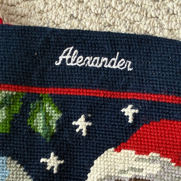 Needlepoint Christmas Stocking with Santa Design “Alexander” - Picture 3 of 9